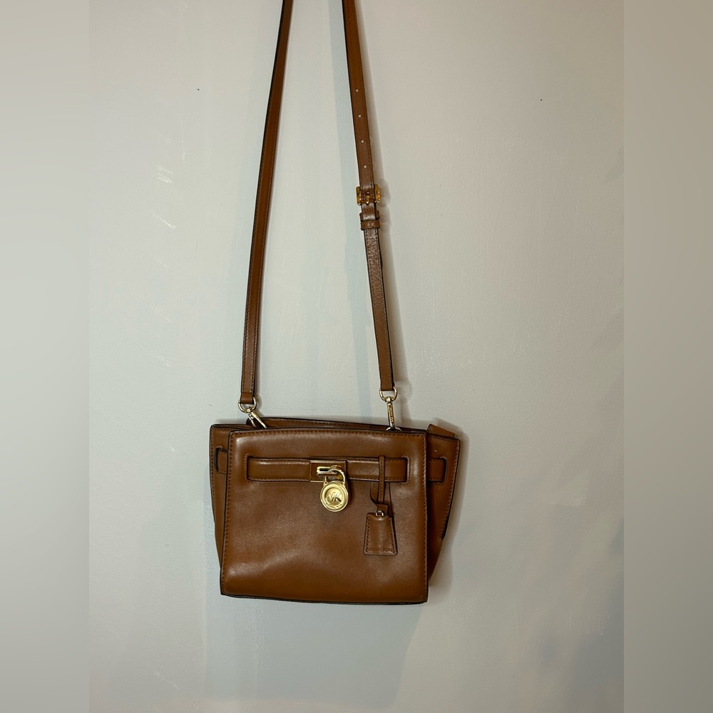 Michael Kors Brown Crossbody.  Worn, but still looks good. - Picture 9 of 11